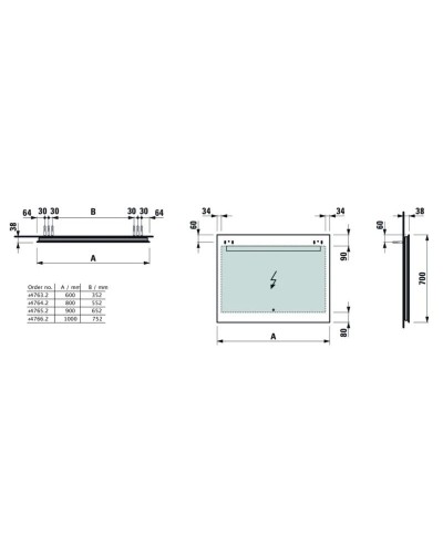 Зеркало 100х70 см Laufen Leelo 4.4766.2.950.144.1