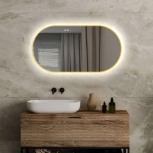 Зеркало Abber Kontur 55 AG6304SCG с подсветкой Золото с бесконтактным выключателем и диммером