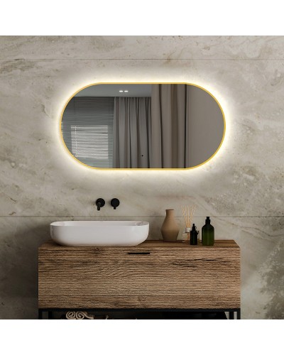 Зеркало Abber Kontur 55 AG6304SCG с подсветкой Золото с бесконтактным выключателем и диммером