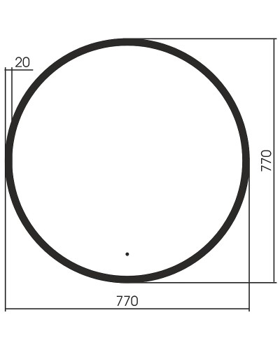 Зеркало Abber Mond 77 AG6204SCB-0.77 с подсветкой Черное с бесконтактным выключателем и диммером