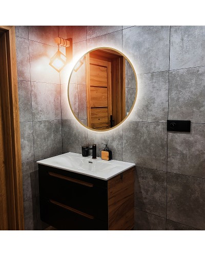 Зеркало Abber Mond 77 AG6204SCG-0.77 с подсветкой Золото с бесконтактным выключателем и диммером