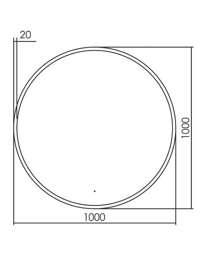Зеркало Abber Mond 100 AG6204SCGL-1.0 с подсветкой Золото с бесконтактным выключателем и диммером