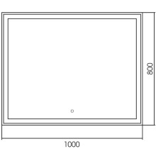 Зеркало Abber See 100 AG6115S-1.0 с подсветкой с сенсорным выключателем и диммером