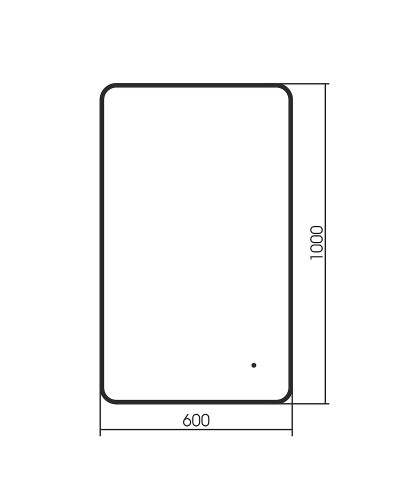 Зеркало Abber See 60 AG6102SCB с подсветкой Черное с бесконтактным выключателем и диммером