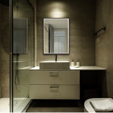 Зеркало Abber See 65 AG6110SC-0.65 с подсветкой Черное с бесконтактным выключателем и диммером