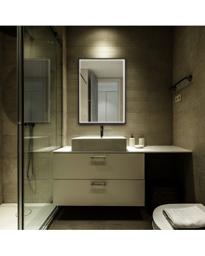 Зеркало Abber See 65 AG6110SC-0.65 с подсветкой Черное с бесконтактным выключателем и диммером