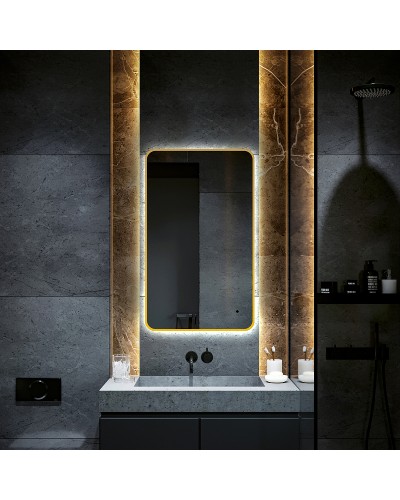 Зеркало Abber See 60 AG6112SCG с подсветкой Золото с бесконтактным выключателем и диммером
