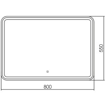 Зеркало Abber See 80 AG6111S с подсветкой с сенсорным выключателем и диммером