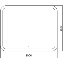 Зеркало Abber See 100 AG6109SL-1.0 с подсветкой с сенсорным выключателем и диммером
