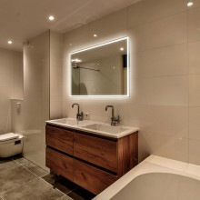 Зеркало Abber See 80 AG6108SL-0.8 с подсветкой Серебро с сенсорным выключателем и диммером