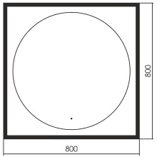 Зеркало Abber See 80 AG6117SCRB с подсветкой Черное с бесконтактным выключателем и диммером