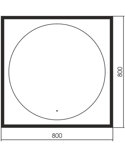 Зеркало Abber See 80 AG6117SCRB с подсветкой Черное с бесконтактным выключателем и диммером