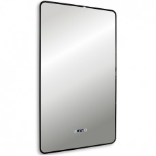 Зеркало Abber See 60 AG6114SWHB с подсветкой Черное с бесконтактным выключателем с диммером с подогревом и часами