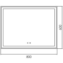 Зеркало Abber See 80 AG6104SP с подсветкой с сенсорным выключателем и диммером