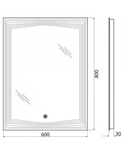 Зеркало 60х80 см BelBagno SPC-LNS-600-800-LED-TCH