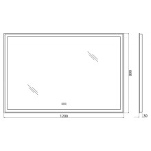 Зеркало 120х80 см BelBagno SPC-GRT-1200-800-LED-TCH-WARM