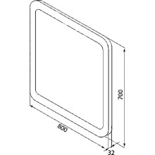 Зеркало 80х70 см белый матовый IDDIS Edifice EDI8000i98