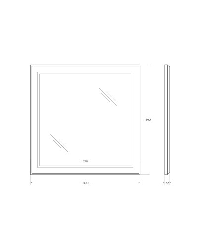 Зеркало в раме с подсветкой сенсорным выкл. и подогревом BelBagno SPC-KRAFT-800-800-LED-TCH-WARM