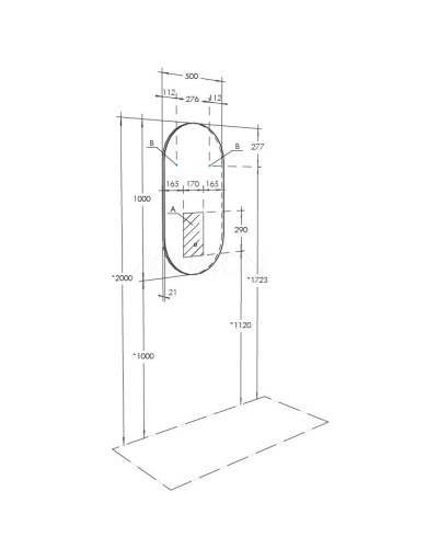 Зеркало 50х100 см Акватон Альто 1A256402A1010