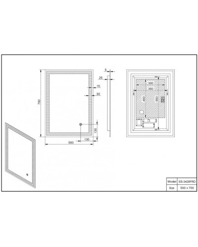 Зеркало 50х70 см Esbano ES-3429 FRD