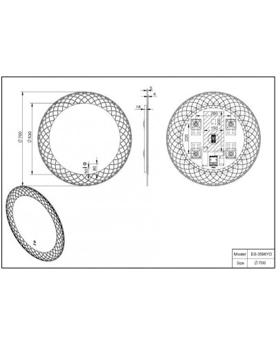 Зеркало 70х70 см Esbano ES-3596 YD