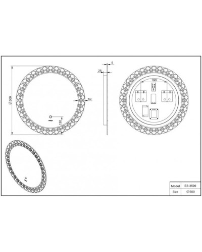 Зеркало 50х50 см Esbano ES-3599