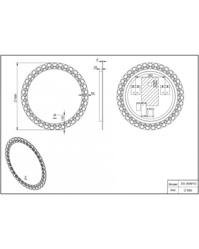 Зеркало 59х59 см Esbano ES-3599 YD