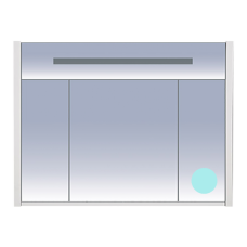 Джулия -105 Шкаф голубой зеркальный