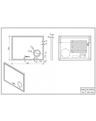 Зеркало 80х60 см Esbano ES-3482 RDF