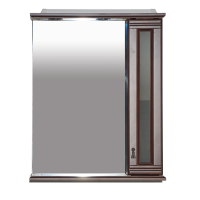 Дублин - 70 Зеркало со шкафчиком, прав., орех/стекло