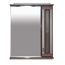 Дублин - 70 Зеркало со шкафчиком, прав., орех/стекло