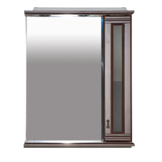 Дублин - 70 Зеркало со шкафчиком, прав., орех/стекло