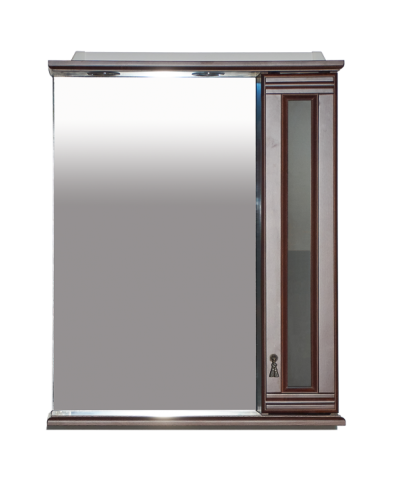 Дублин - 70 Зеркало со шкафчиком, прав., орех/стекло