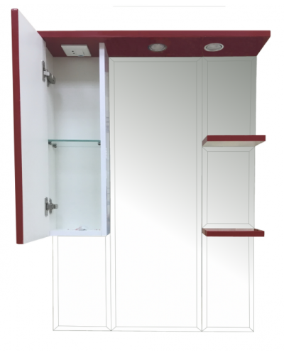 Жасмин -  75 Зеркало - шкаф лев. (свет) красная ПЛЕНКА