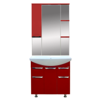 Жасмин -  75 Зеркало - шкаф лев. (свет) красная ПЛЕНКА