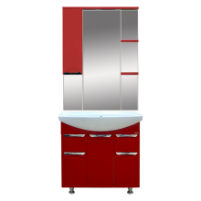 Жасмин -  75 Зеркало - шкаф лев. (свет) красная ПЛЕНКА