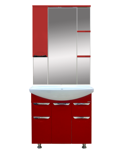 Жасмин -  75 Зеркало - шкаф лев. (свет) красная ПЛЕНКА