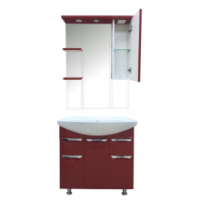 Жасмин -  75 Зеркало - шкаф прав. (свет) красная ПЛЕНКА