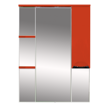 Жасмин -  75 Зеркало - шкаф прав. (свет) красная ПЛЕНКА
