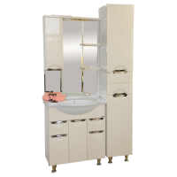 Орхидея - 75 Зеркало - шкаф лев. (свет) БЕЖ. эмаль