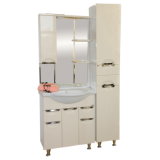 Орхидея - 75 Зеркало - шкаф лев. (свет) БЕЖ. эмаль