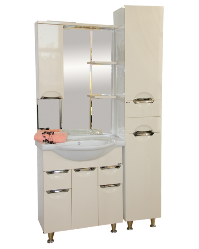 Орхидея - 75 Зеркало - шкаф лев. (свет) БЕЖ. эмаль