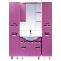 Жасмин - 75 Зеркало - шкаф лев. (свет) розовая плёнка