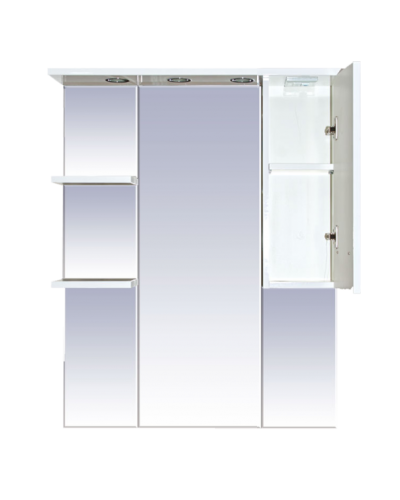 Орхидея - 75 Зеркало - шкаф прав. (свет) белая эмаль