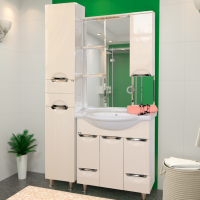 Орхидея - 85 Зеркало - шкаф прав. (свет) БЕЖ. эмаль