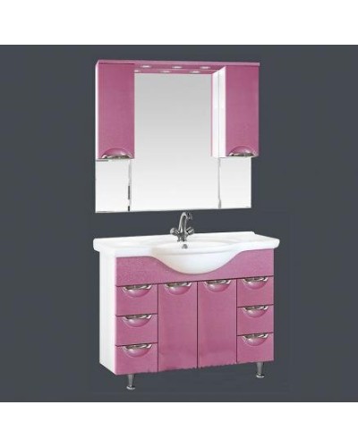 Жасмин -105 Зеркало - шкаф  (свет) розовая плёнка