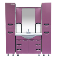 Жасмин -105 Зеркало - шкаф  (свет) розовая плёнка