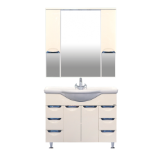 Орхидея -105 Зеркало - шкаф (свет) БЕЖ. эмаль