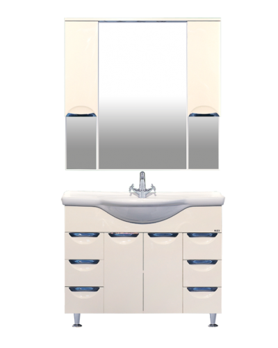 Орхидея -105 Зеркало - шкаф (свет) БЕЖ. эмаль