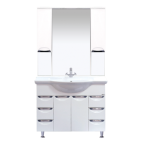 Орхидея -105 Зеркало - шкаф (свет) белая эмаль